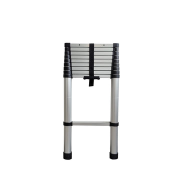 Escalera plegable de extensión telescópica de aluminio de 3,9 M de 10 escalones, producto duradero y fácil de llevar