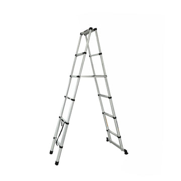 Escalera de doble cara telescópica plegable de aluminio de 2,3 M fabricada en fábrica, diseño Industrial para uso doméstico