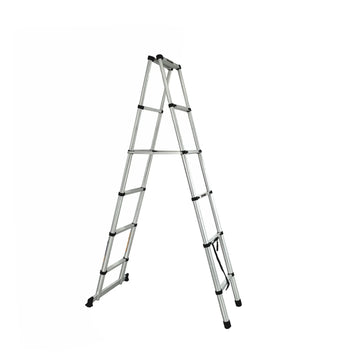 Escalera de extensión de aluminio telescópica de doble cara de 2,3 M de estilo industrial Diseño plegable para exteriores
