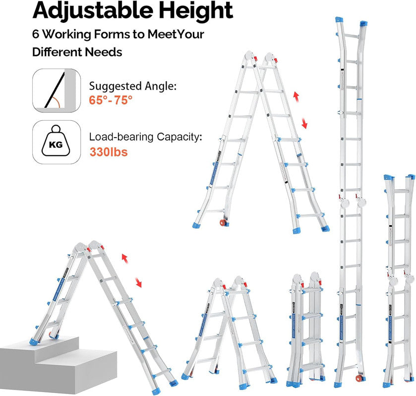A Frame  Telescoping Ladder Muti Position Folding Ladder Flared Leg