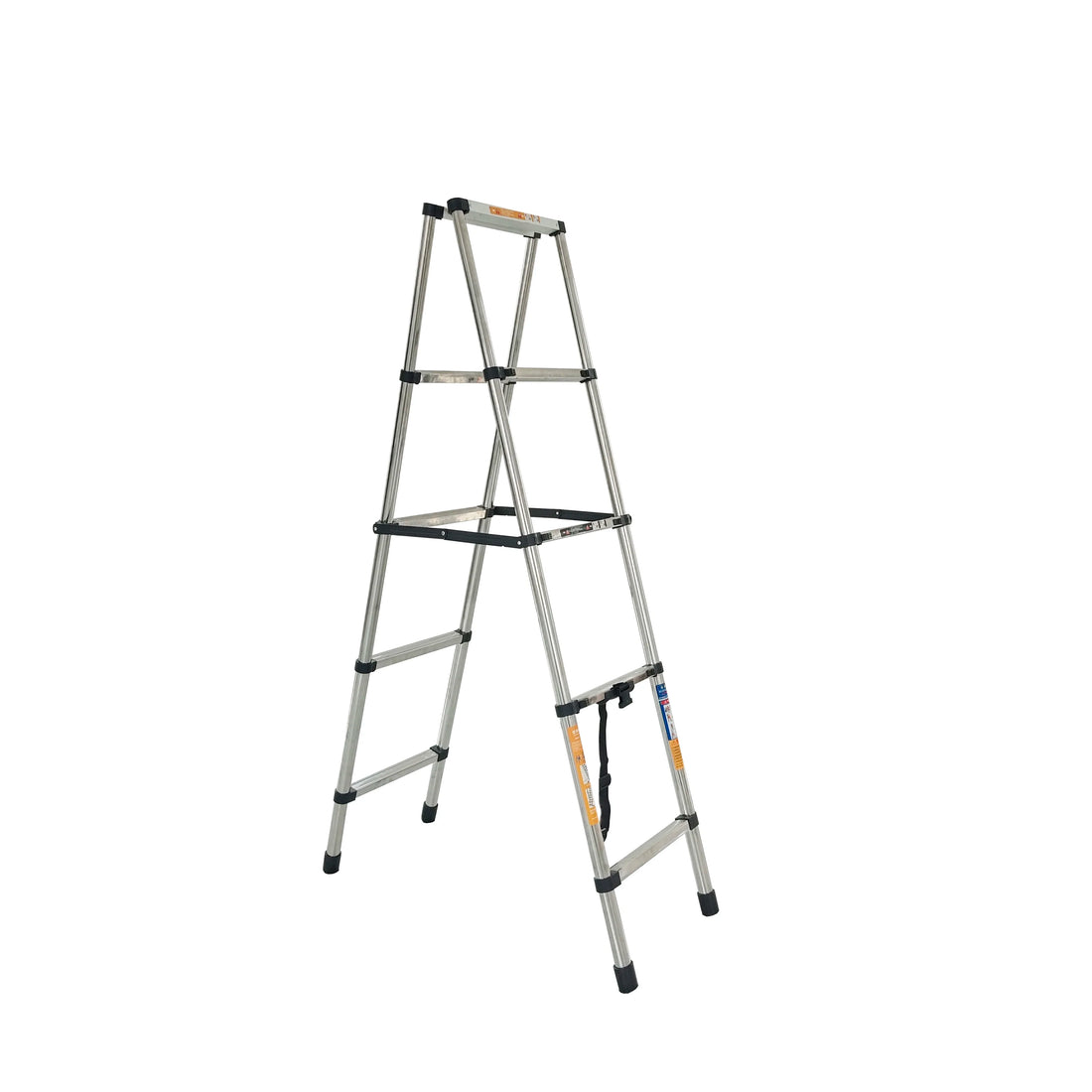 Escalera telescópica duradera de acero inoxidable, precio de fábrica, excelente diseño en forma de A
