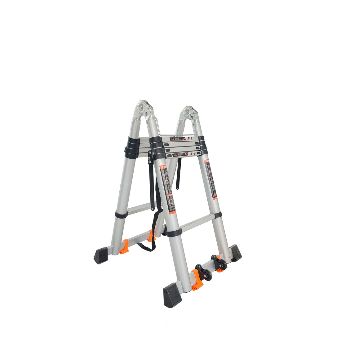 Escalera de extensión telescópica plegable de aluminio para exteriores de doble cara moderna