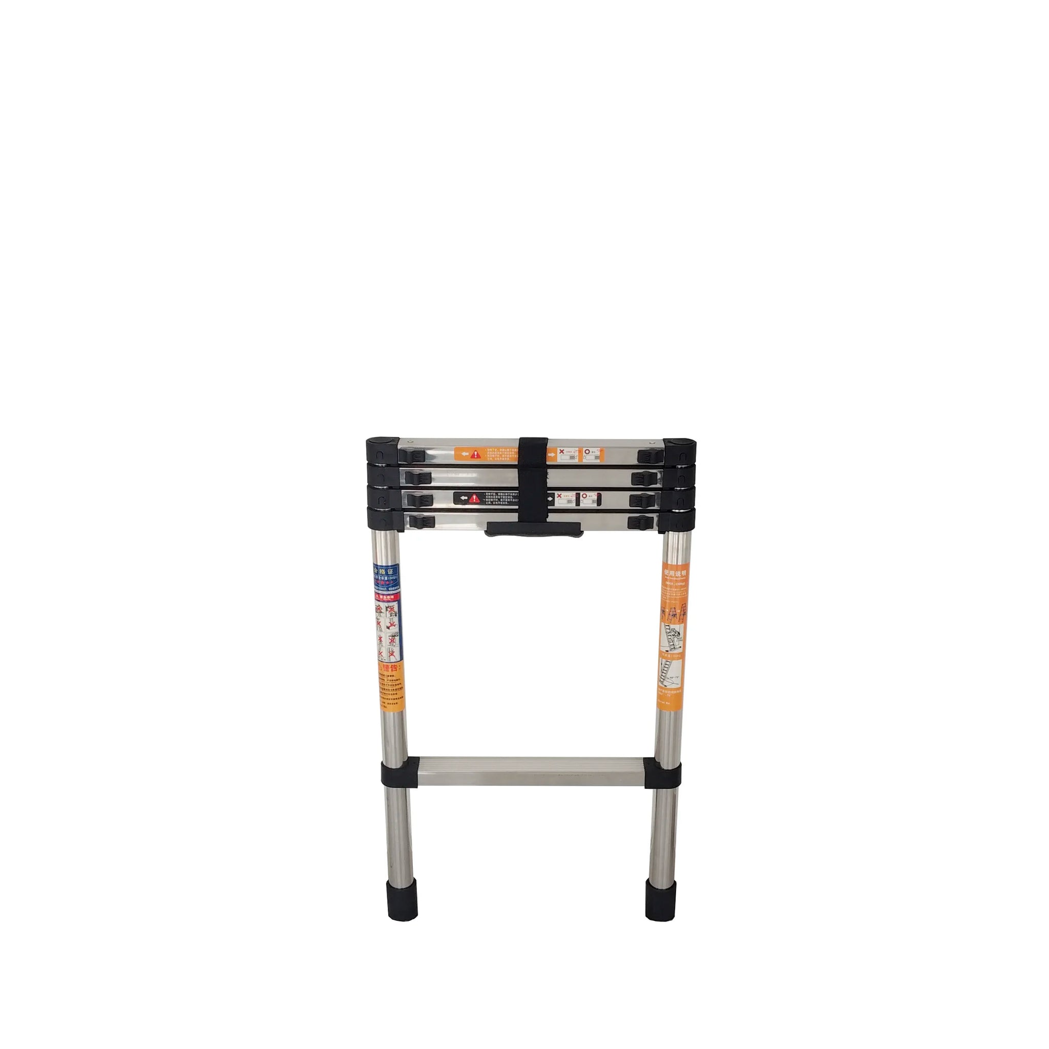 Escalera telescópica industrial de acero inoxidable para diversas aplicaciones