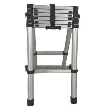 Escalera telescópica plegable de doble cara de aluminio de 2,7 M al por mayor diseño industrial uso doméstico escaleras combinadas