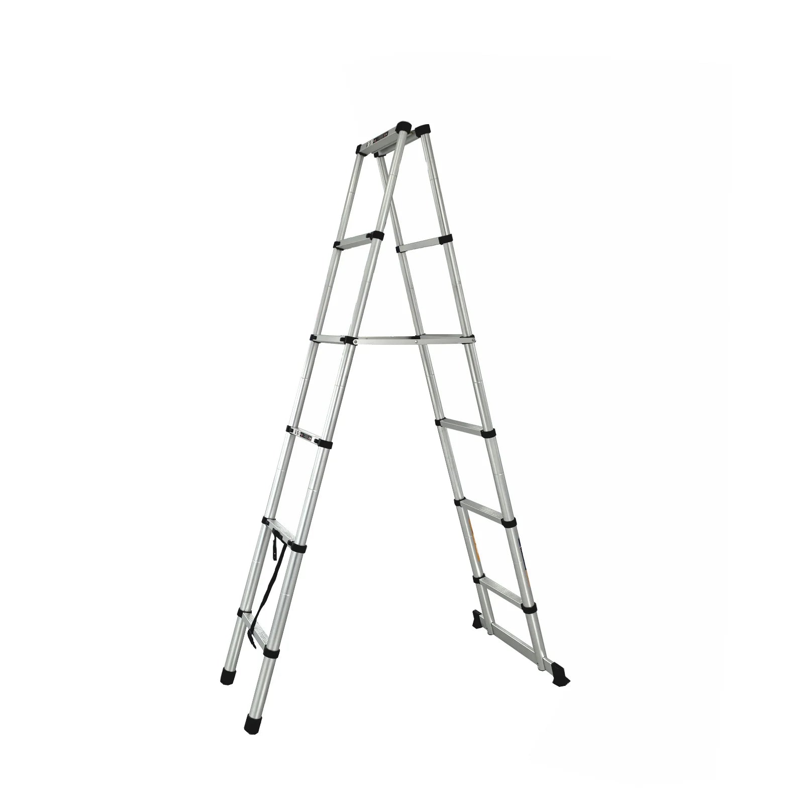 Escalera de doble cara telescópica plegable de aluminio de 2,3 M fabricada en fábrica, diseño Industrial para uso doméstico